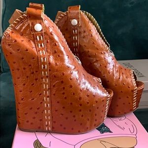 Jeffery Campbell Ostrich Wedge